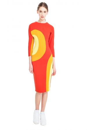 Платье  - оранжевый  цвет