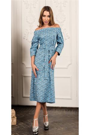 Платье  - серо-голубой  цвет