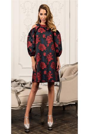 Платье  - черный, красный  цвет