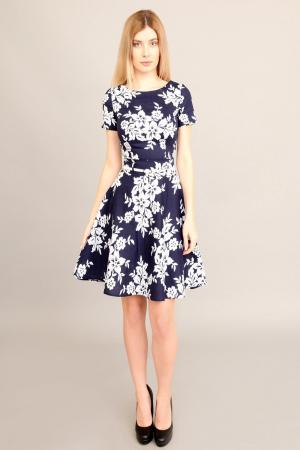 Платье  - темно-синий, белый  цвет