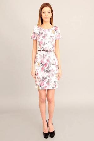 Платье  - светло-серый, розовый, белый  цвет