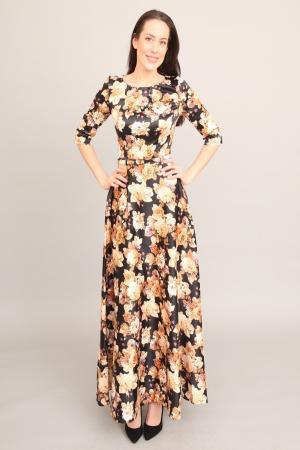 Платье  - черный, коричневый, светло-коричневый  цвет