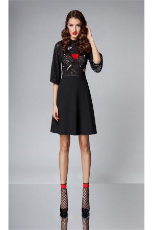 Платье  - черный  цвет