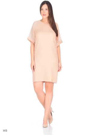 Платье до колена  - бежевый  цвет
