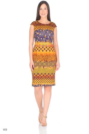 Платье  - черный, сиреневый, желтый  цвет