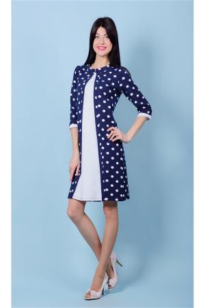Платье  - темно-синий, белый  цвет