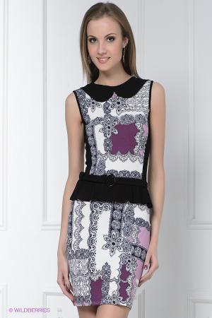 Платье  - сиреневый, черный  цвет