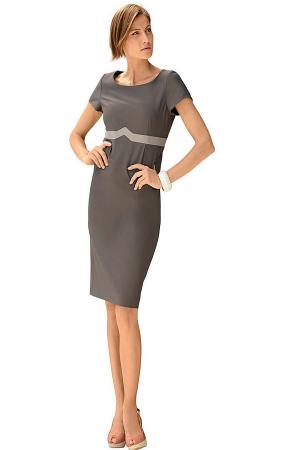 Платье  - серый, молочный  цвет