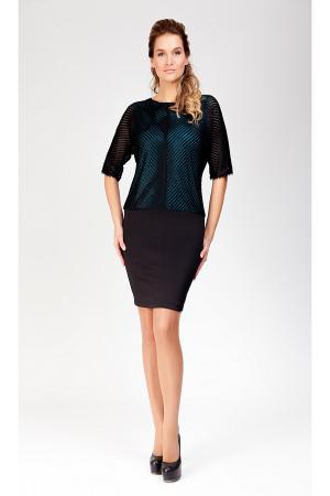 Платье  - черный, зеленый  цвет