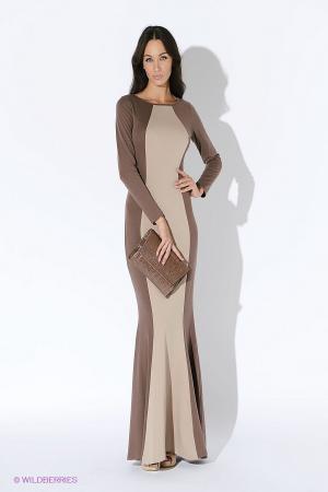 Платье  - коричневый, бежевый  цвет