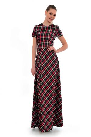 Платье  - зеленый, красный  цвет