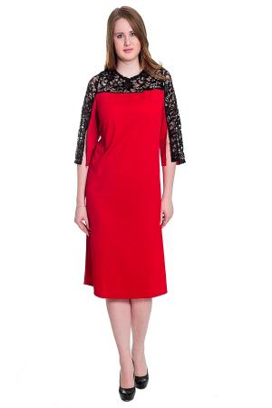 Платье  - красный, черный  цвет