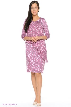 Платье  - розовый, белый  цвет