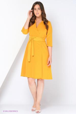 Платье  - горчичный  цвет