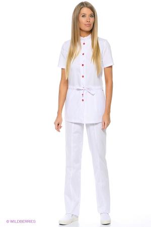 Блуза  - белый, малиновый  цвет