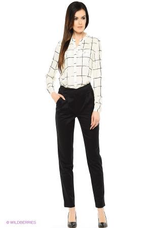 Блузка  - белый, синий  цвет