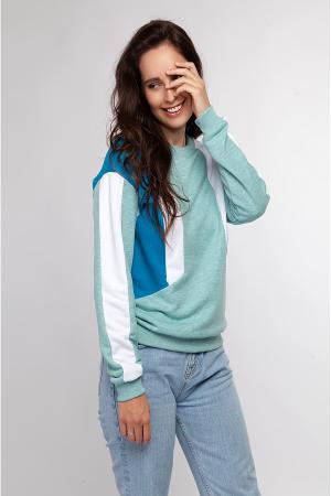 Свитшот  - темно-синий, бирюзовый  цвет