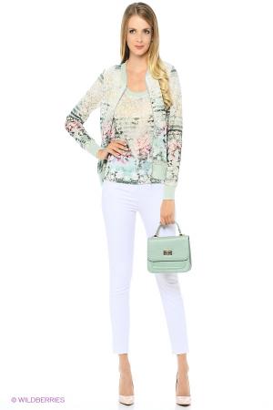 Топ  - салатовый, бежевый  цвет