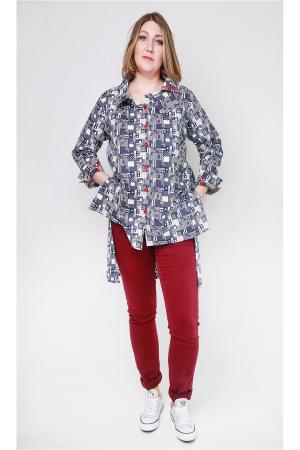 Туника  - темно-синий, белый  цвет