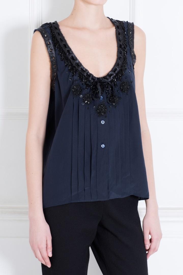 Топ  - синий цвет