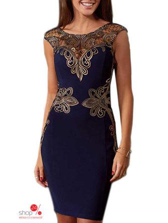 Платье  - синий, золотой цвет