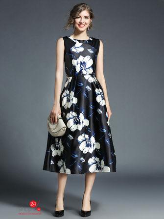 Платье  - черный, белый цвет