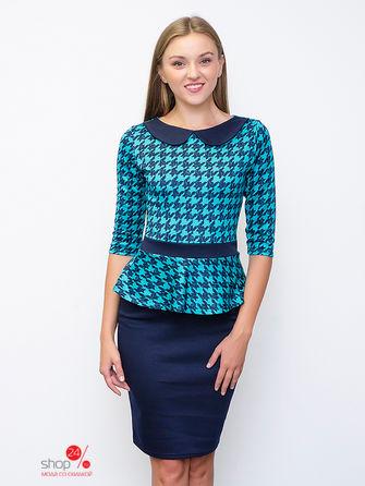 Платье  - зеленый, синий цвет