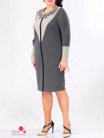 Платье  - серый, бежевый цвет