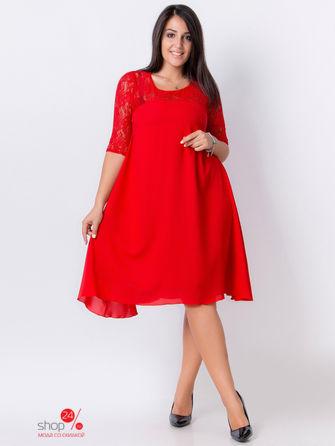 Платье  - красный цвет