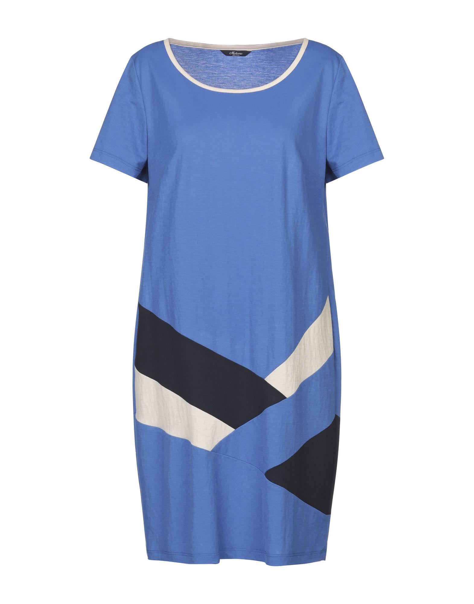 Короткое платье  - Коричневый,Синий цвет