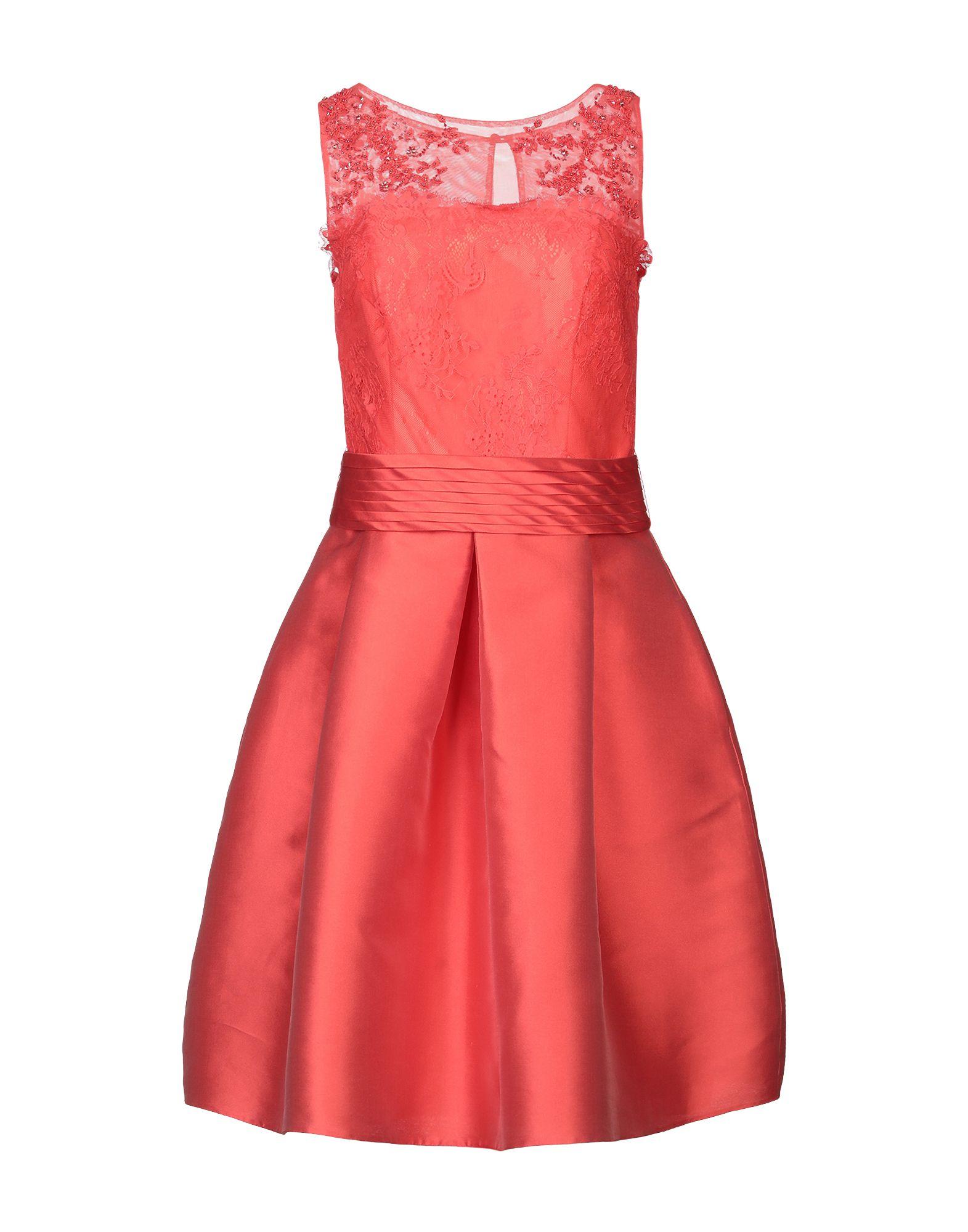 Платье до колена  - Оранжевый,Синий цвет