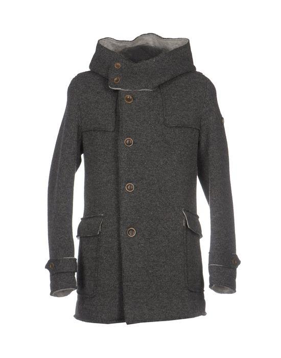 Пальто  - Темно-зеленый,Серый цвет