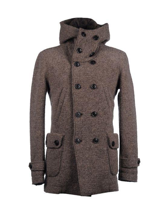 Пальто  - Свинцово-серый,Синий,Темно-коричневый,Хаки цвет